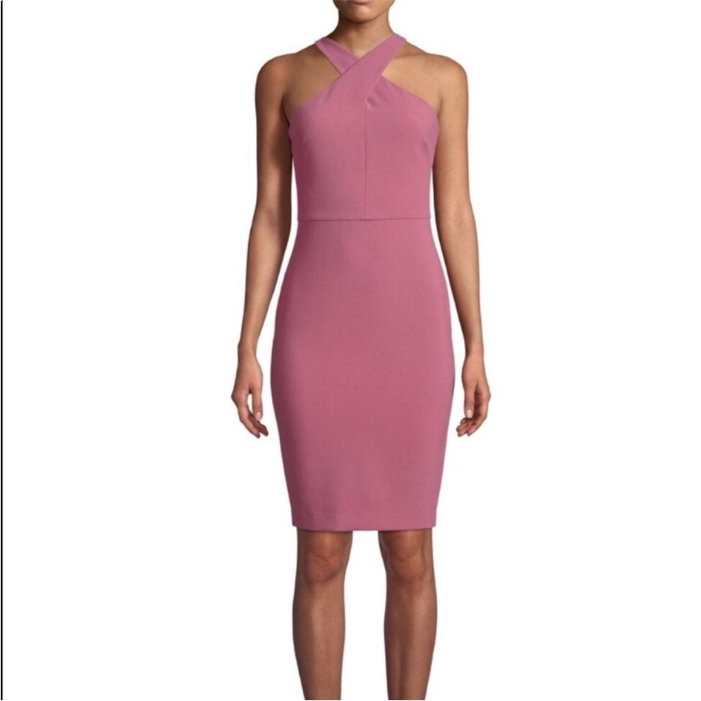 Likely Pink Midi Halter Bodycon Dress for Cocktail